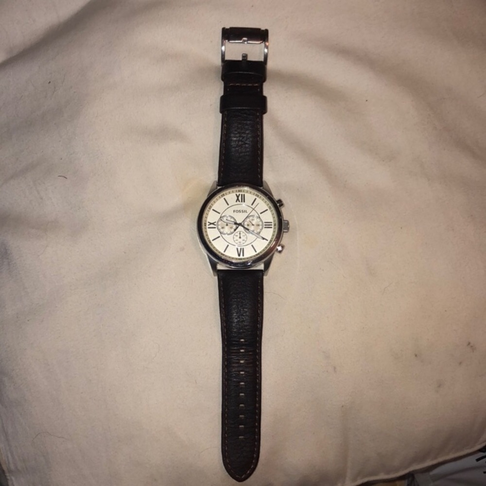 Men’s leather Fossil watch